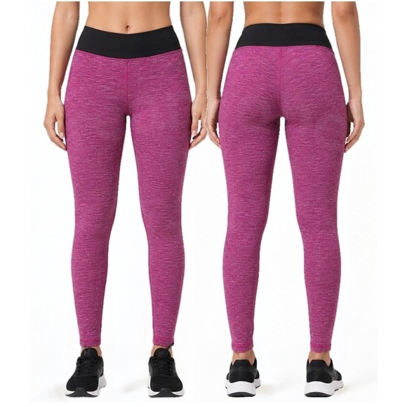 be inspired Pants - Be Inspired Pink/Black Athletic Performance Quick Dry Tight Fit Leggings Large